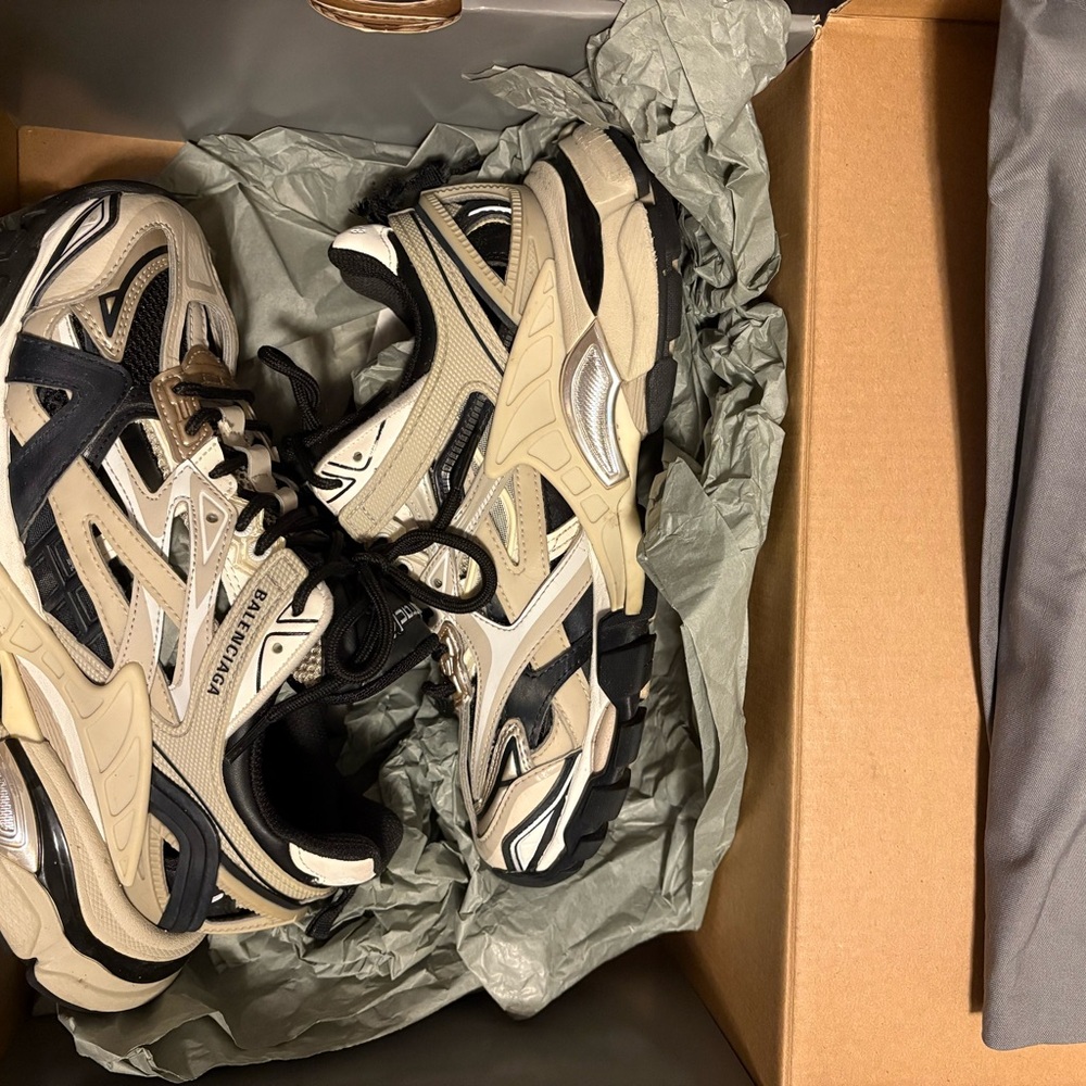 Balenciaga Beige and Black Athletic Shoes